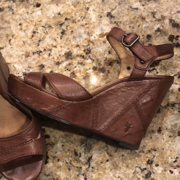 Frye brown leather wedges - Picture 3 of 5